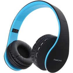 PowerLocus P1 Kabellose Bluetooth-Kopfhörer, Bluetooth-Kopfhörer über dem Ohr, Bluetooth-Headset mit Mikrofon, Schwarz Blau