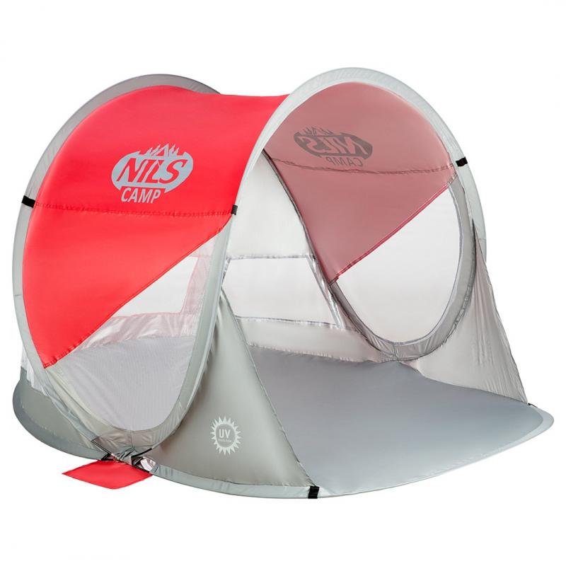NILS CAMP carpa de playa autoplegable NC3142 Rojo-gris