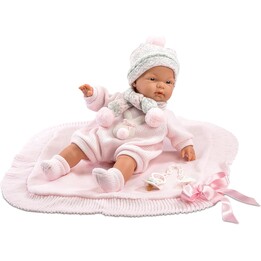 LLORENS Joelle Crying Doll with Pink Blanket 38cm 38938