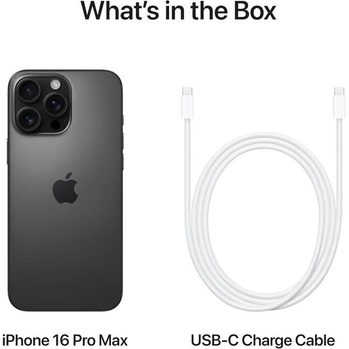 Apple iPhone 16 Pro Max 512GB, Móvil 5G con Control de Cámara, 4K 120fps, Dolby Vision, Negro Titanio