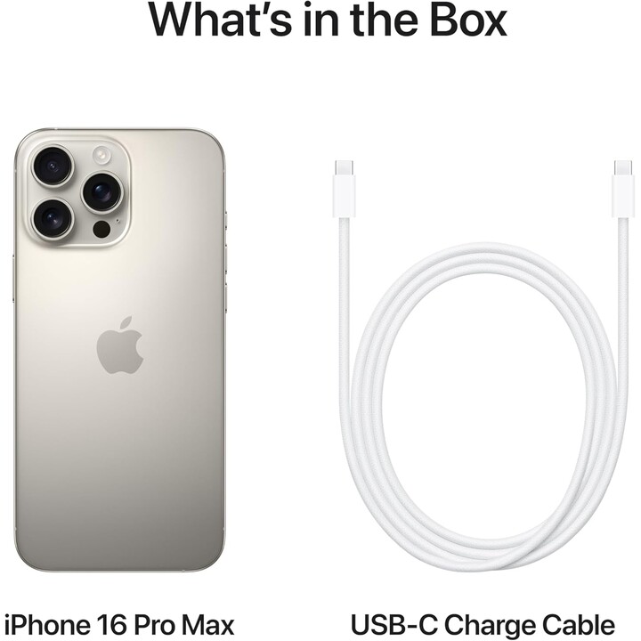 Apple iPhone 16 Pro Max 256GB, Móvil 5G con Control de Cámara, 4K 120fps, Dolby Vision, Titanio Natural