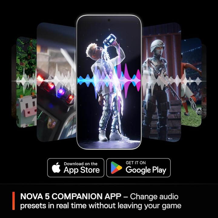 SteelSeries Arctis Nova 5P Wireless - Fone de ouvido para jogos multissistema - Branco - Drivers magnéticos de neodímio