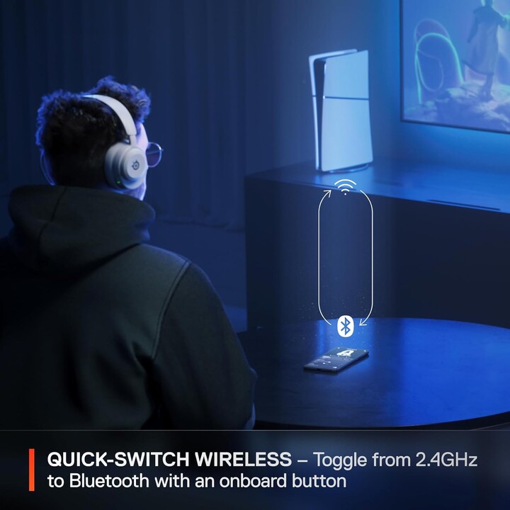 SteelSeries Arctis Nova 5P Wireless - Casque de jeu multi-systèmes - Blanc - Pilotes magnétiques en néodyme