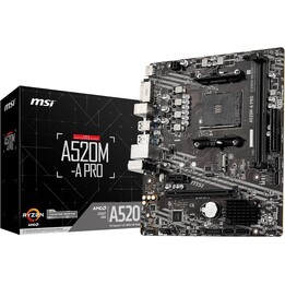 Scheda madre MSI A520M-A PRO mATX - Supporta processori AMD Ryzen di terza generazione, AM4, DDR4 Boost (4600 MHz/OC)