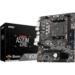 MSI A520M-A PRO Motherboard mATX - Supports AMD Ryzen 3rd Gen Processors, AM4, DDR4 Boost (4600MHz/OC)