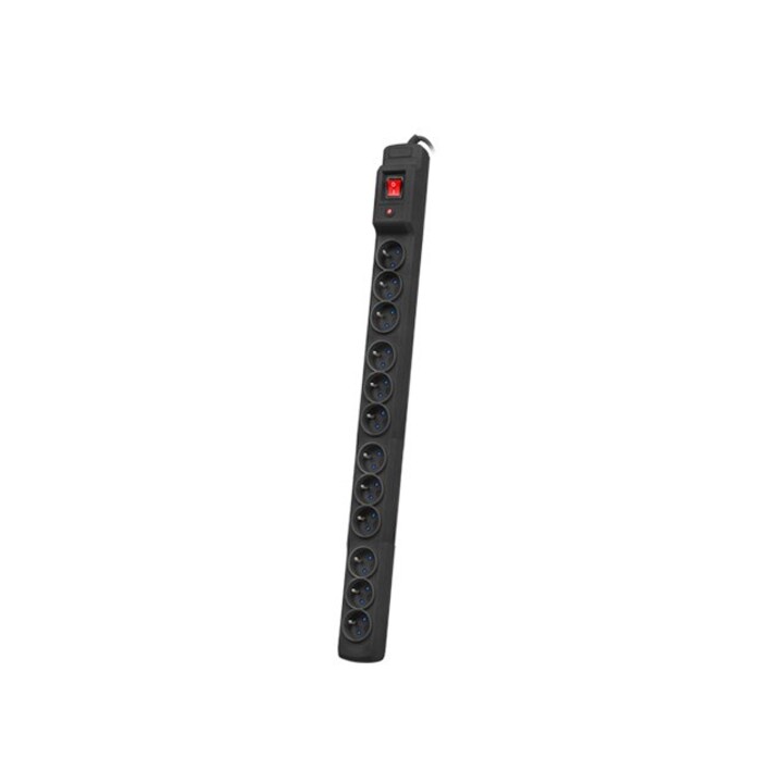 RACK POWER STRIP 19" ARMAC MULTI M12/10A 3M 12X 230V PL VERTICAL MOUNTING BLACK