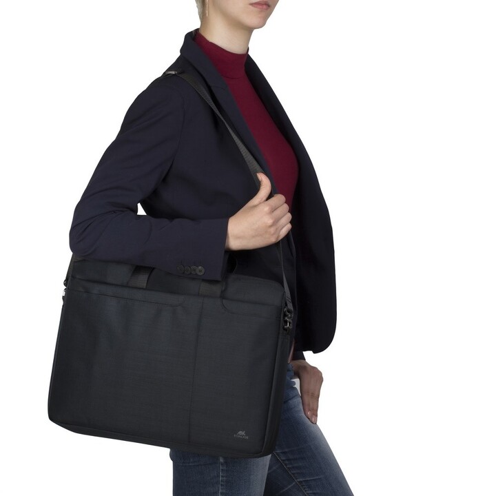 Borsa a tracolla Rivacase Biscayne 39,6 cm (15,6") Nera