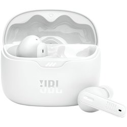 JBL Tune Beam Auriculares, Bluetooth e Inalámbricos, Resistentes al Agua y Cancelación de Ruido, Blancos