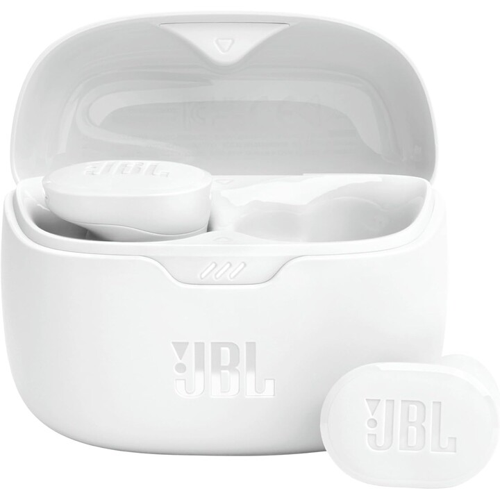 Écouteurs JBL Tune Buds, Bluetooth et sans fil, résistants à l'eau et antibruit, blancs