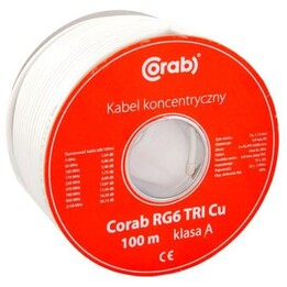 COAXIAL CABLE RG6 TRI Cu CORAB (100m spool) class A