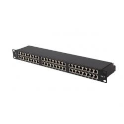 PATCH PANEL 48 PORT 1U 19" CAT6 FTP SHIELDED BLACK LANBERG