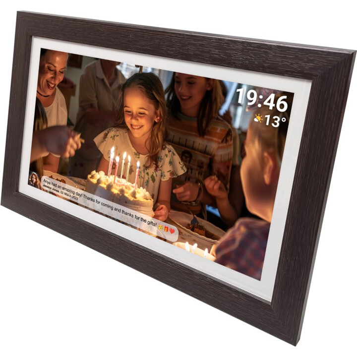 Porta-retratos Denver com FRAMEO FHD 15,6" 8GB madeira escura