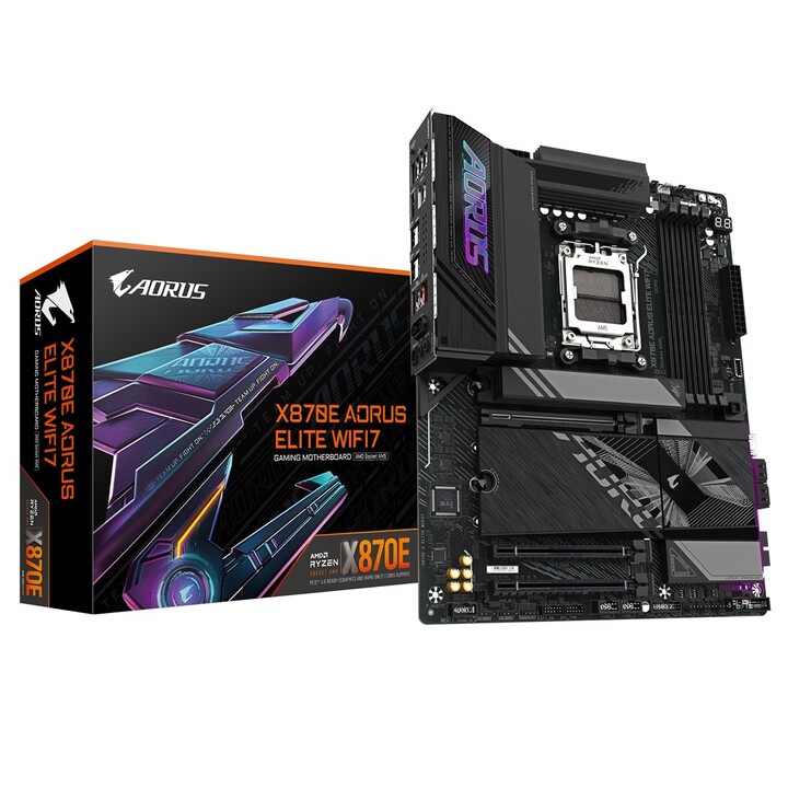 GIGABYTE X870E A ELITE WIFI7-Mainboard - Unterstützt AMD Ryzen 9000 CPUs, 16+2+2 Phasen Digital-VRM, bis zu 8000MHz DDR5 (OC), 4