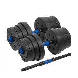 Mancuernas de betún regulables con conector 2x15kg REBEL ACTIVE