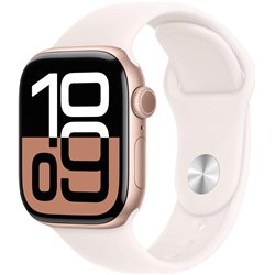 Apple Watch Series 10 GPS Cellular 42mm Rose Gold Aluminum Case with Blush Pink Sport Band - Size S/M