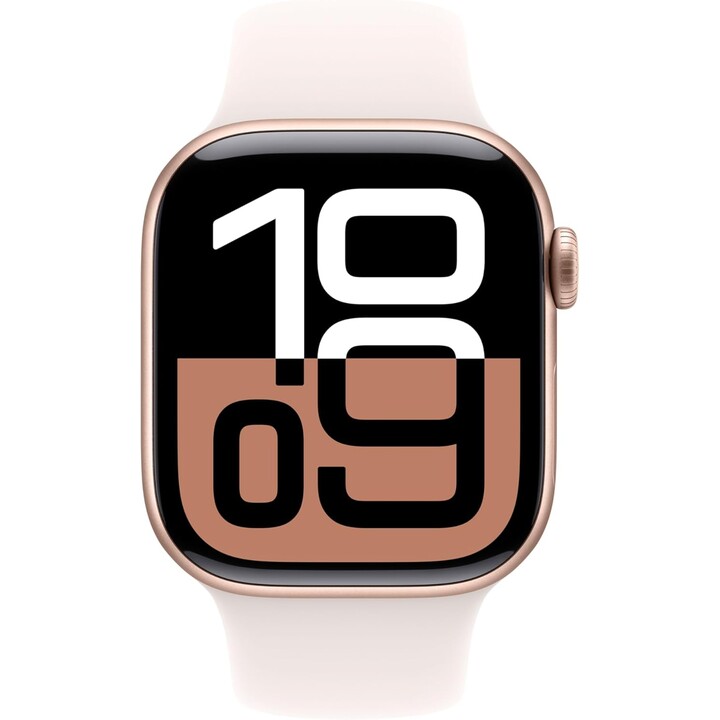 Apple Watch Series 10 GPS Cellular 42mm Caja de aluminio en oro rosa y correa deportiva rosa rubor Talla M/L