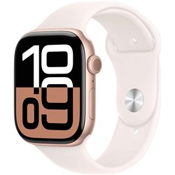 Apple Watch Series 10 GPS Cellular 46mm Rose Gold Aluminum Case with Blush Pink Sport Band - Size M/L