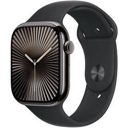 Apple Watch Series 10 GPS Cellular 46 mm Caja de titanio color pizarra con correa deportiva negra - Talla M/L