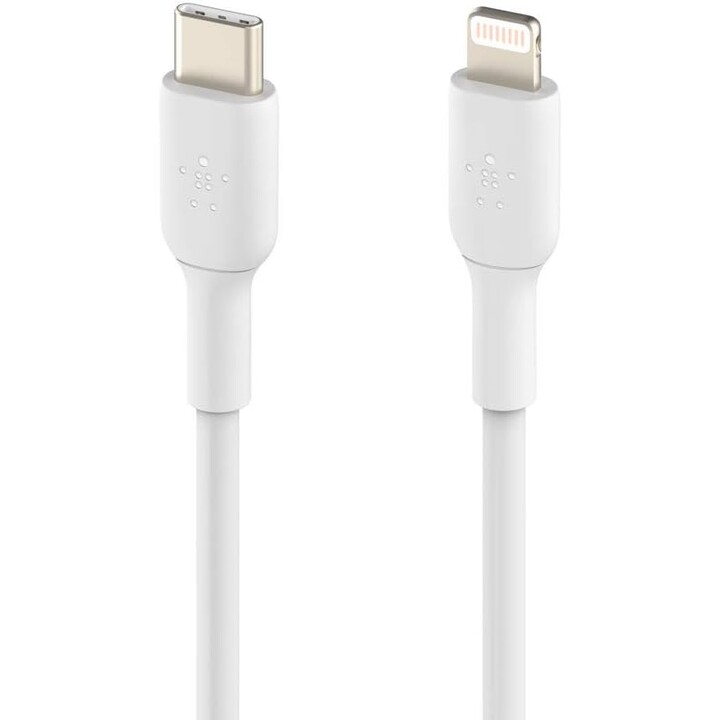Belkin usb-c male / lightning male cable 1m white