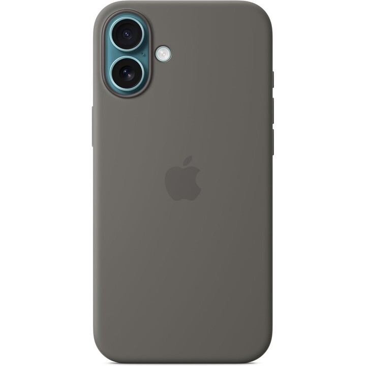 Capa de silicone Apple com MagSafe para iPhone 16 Plus - Cinza Pedra