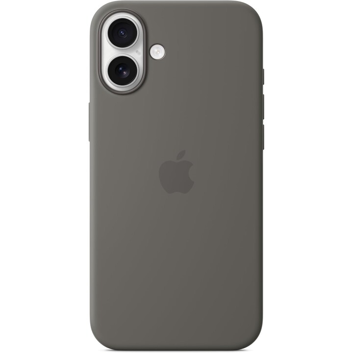 Capa de silicone Apple com MagSafe para iPhone 16 Plus - Cinza Pedra