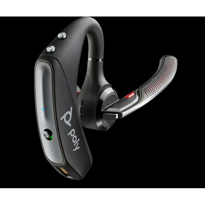 POLY Voyager 5200 UC USB-A Auriculares+BT600 Dongle TAA Gancho para la oreja inalámbrico Oficina/Centro de llamadas MicroUSB Blu