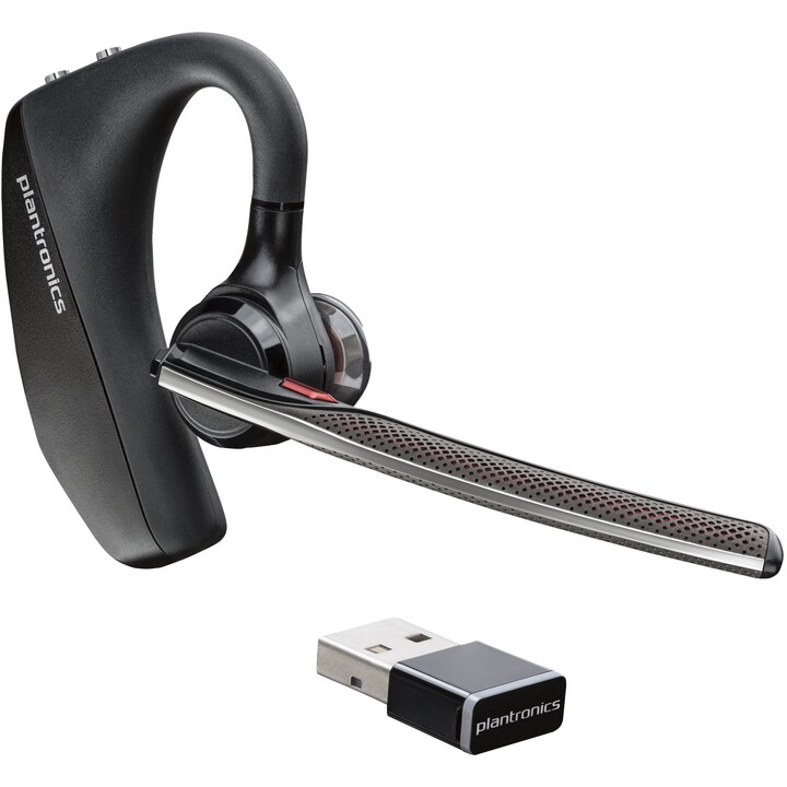 POLY Voyager 5200 UC USB-A Auriculares+BT600 Dongle TAA Gancho para la oreja inalámbrico Oficina/Centro de llamadas MicroUSB Blu