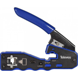 TELEVES 209802, Automatisches Crimpwerkzeug für RJ45-Stecker, schwarz
