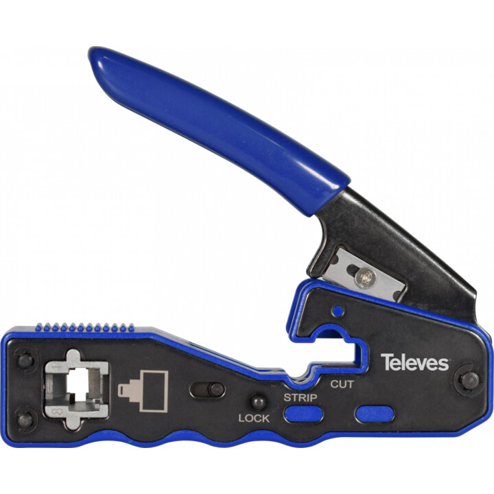 TELEVES 209802, Pince à sertir automatique pour connecteurs RJ45, noir