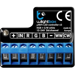 Módulo de E/S WiFi BLEBOX wLightBox v3 1x entrada binária 1x saída LED RGBW/CCT