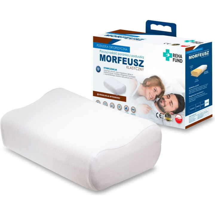 Morpheus, Almohada Ortopédica Clásica con Espuma con Memoria para Apoyo y Descanso Cervical, Blanca