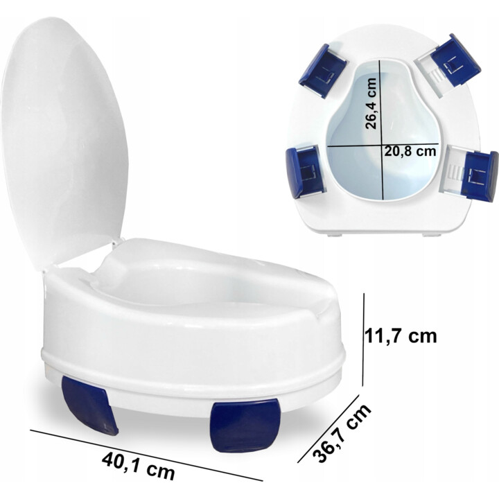 Reha Fund RF-871/11 asiento de WC elevado con tapa blanco