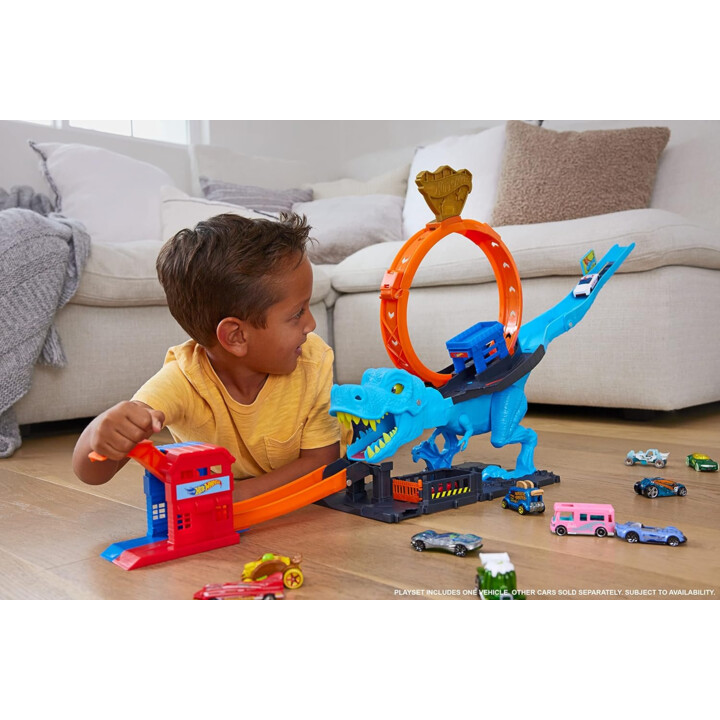 Hot Wheels City T-Rex Chomp Down, set da gioco