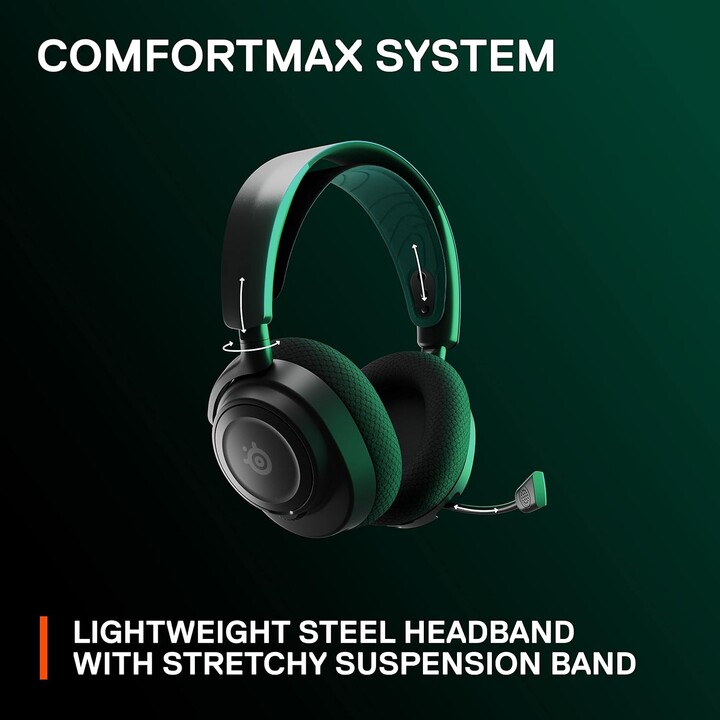 Steelseries Arctis Nova 7x Cuffie Wireless e Cablate Archetto Gaming USB Type C Bluetooth Nero, Verde