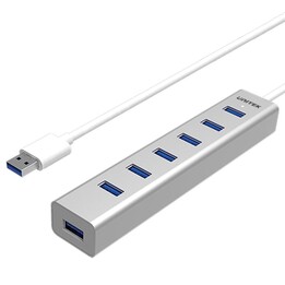UNITEK Y-3090 hub de interfaz USB 3.2 Gen 1 (3.1 Gen 1) Type-A 5000 Mbit/s Plata