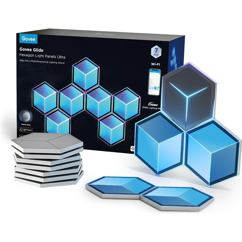 Panneaux de lumière hexagonaux deslizantes Govee H606A Ultra paquet de 7