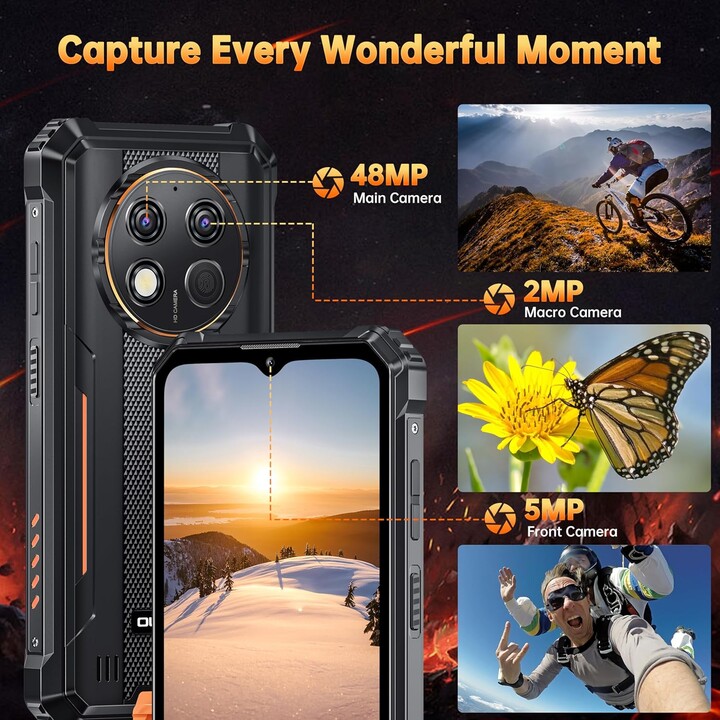 OUKITEL G1, Rugged Android 14 Smartphone, 24GB+256GB(TF 1TB) 6.52'' HD+ Unbreakable Mobile Phone, Green