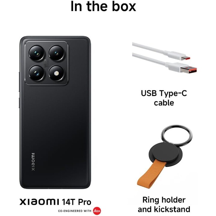 Xiaomi 14T Pro 5G, 12GB 512GB, smartphone com tela AI de 6,67, Dual Sim, Titan Black