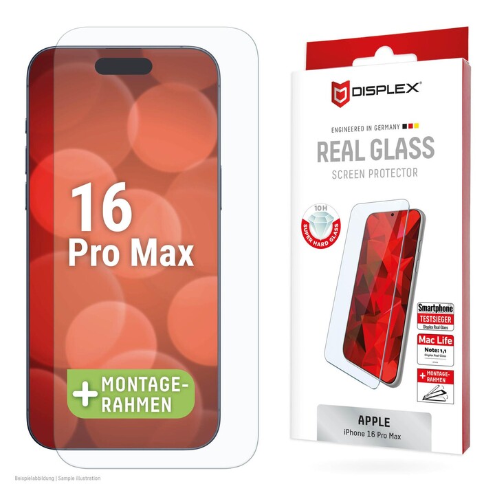 DISPLEX vetro temperato 2D/Trasparente (10H) per Apple iPhone 16 Pro Max