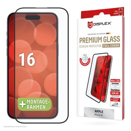 DISPLEX Vidrio templado Premium (Full Cover, 10H) para Apple iPhone 16