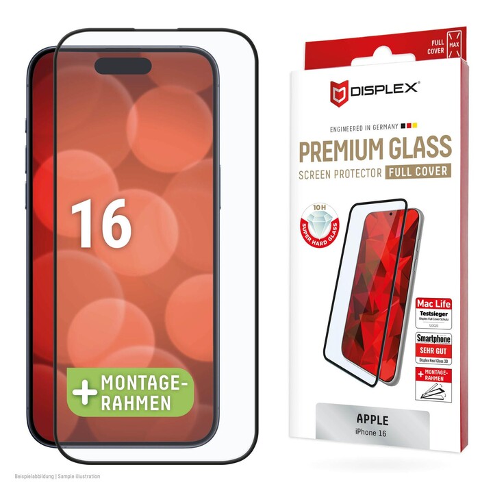 Verre trempé DISPLEX Premium (Full Cover, 10H) pour Apple iPhone 16