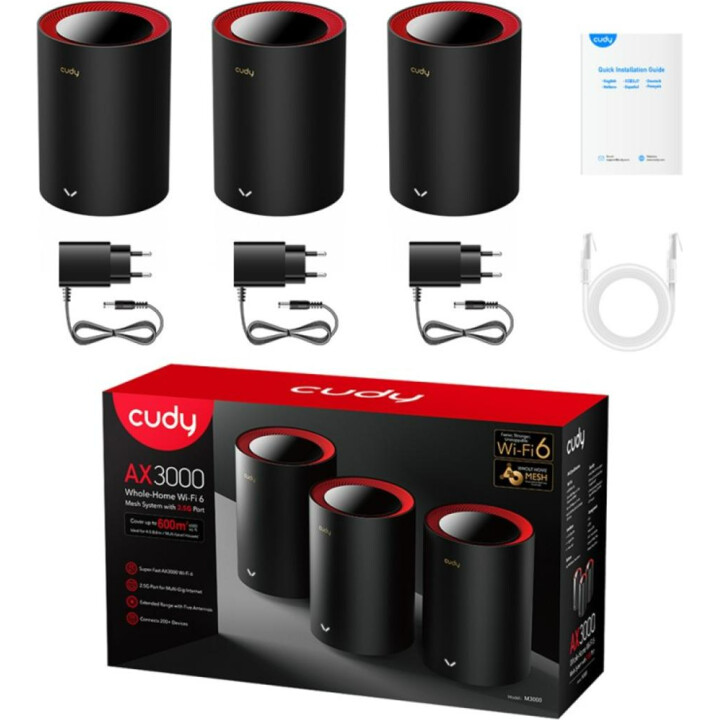 CUDY M3000(paquete de 3) AX3000 Wi-Fi 6 Malla 2.5G