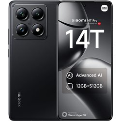 Xiaomi 14T Pro 5G, 12GB 512GB, Smartphone con display AI 6.67, Dual Sim, Titan Black