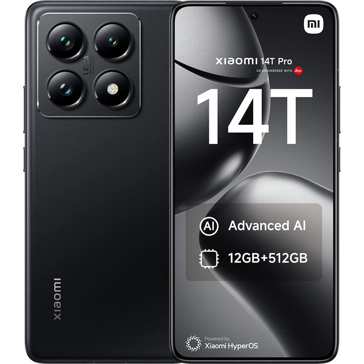 Xiaomi 14T Pro 5G, 12GB 512GB, smartphone com tela AI de 6,67, Dual Sim, Titan Black