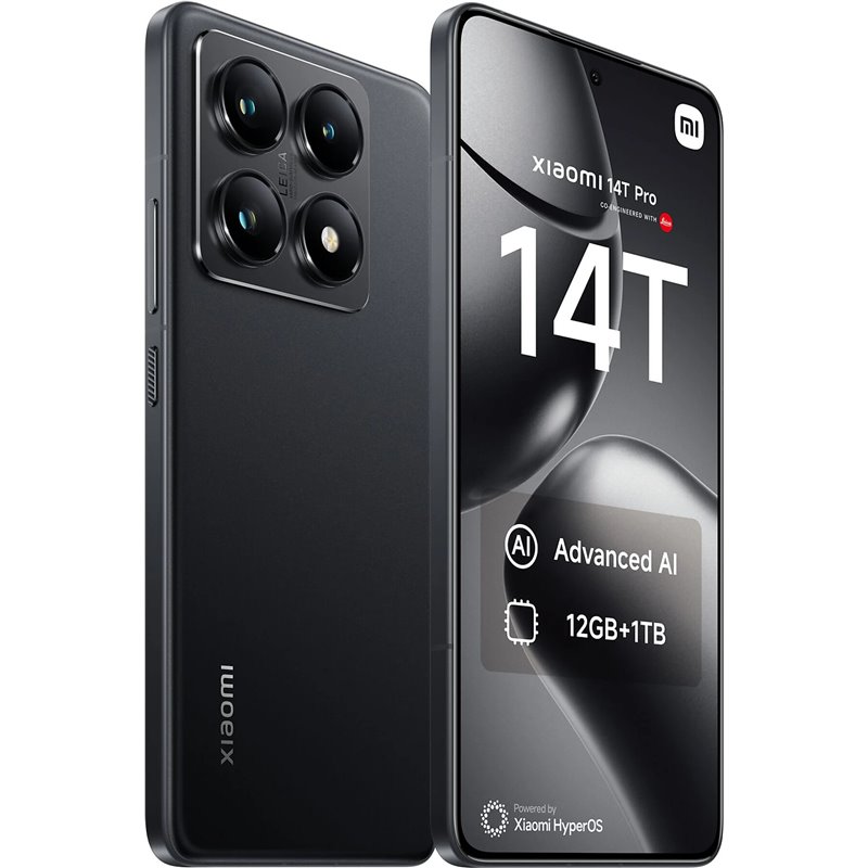 Xiaomi 14T Pro 5G, 12 Go 1 To, smartphone avec écran AI 6,67, Dual Sim, noir