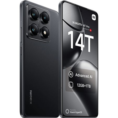 Xiaomi 14T Pro 5G, 12 Go 1 To, smartphone avec écran AI 6,67, Dual Sim, noir