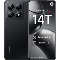 Xiaomi 14T Pro 5G, 12GB 1TB, Smartphone con display AI 6.67, Dual Sim, Nero