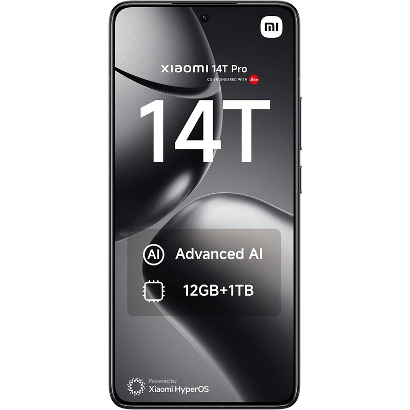 Xiaomi 14T Pro 5G, 12 Go 1 To, smartphone avec écran AI 6,67, Dual Sim, noir