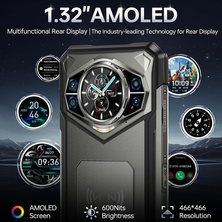 DOOGEE S200 5G 32GB 256GB, smartphone robusto, 10100 mAh, display posteriore da 1,32", ID impronta digitale/Sblocco facciale/NFC