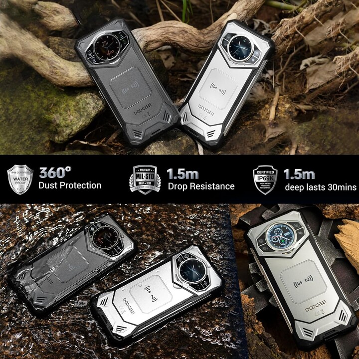 DOOGEE S200 5G 32GB 256GB, smartphone robusto, 10100 mAh, display posteriore da 1,32", ID impronta digitale/Sblocco facciale/NFC